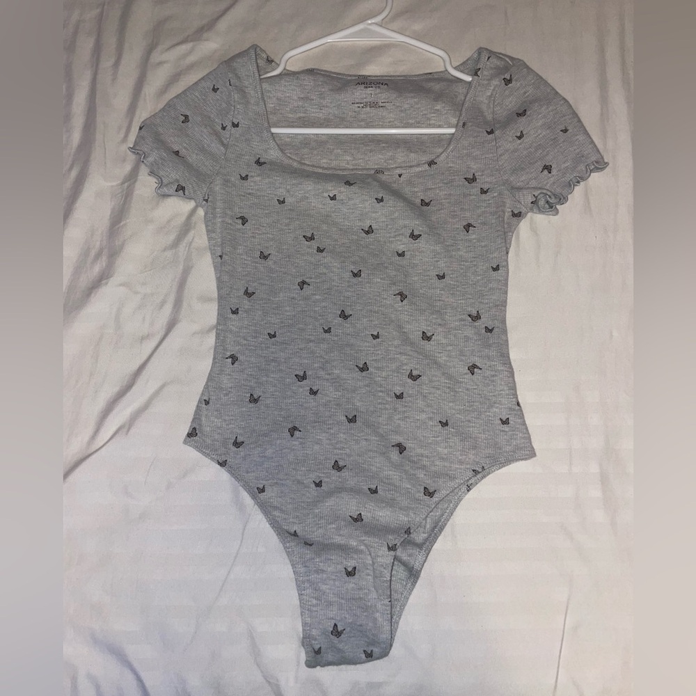 Grey butterfly bodysuit